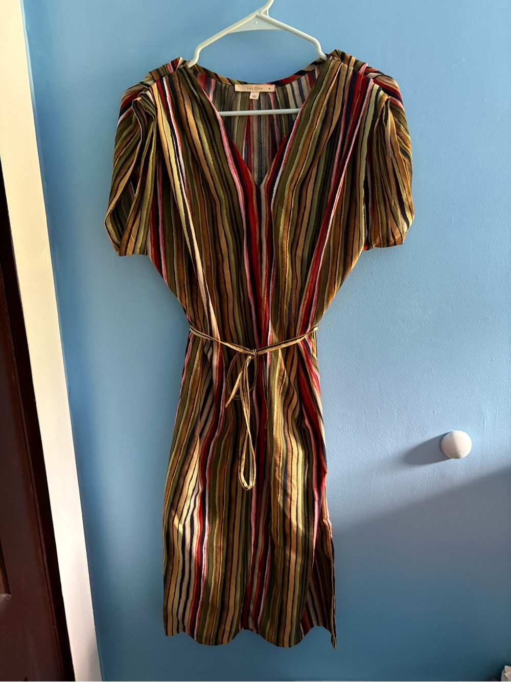 fun 2 fun Multicolor Striped V-Neck Midi Dress